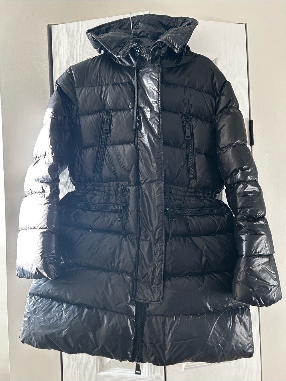 Moncler Black Puffer Coat with Hood - Women